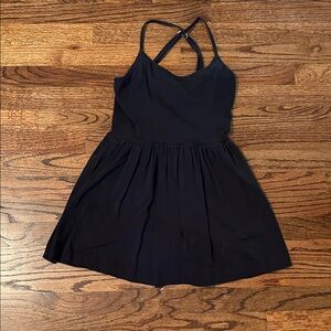 Black Strappy mini dress/romper - hidden shorts!